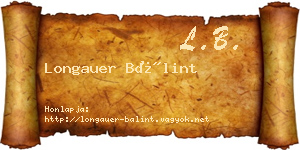 Longauer Bálint névjegykártya